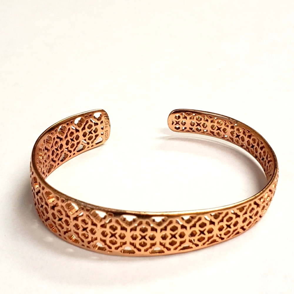 Kendra Scott Rose Gold Filigree Open Cuff Bracelet